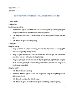Giáo án Bài 3: Nội năng. Định luật 1 của nhiệt động lực học Vật Lí 12 Chân trời sáng tạo
