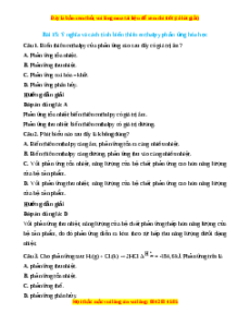Trắc nghiệm Ý nghĩa và cách tính biến thiên enthalpy phản ứng hóa học Hóa 10 Cánh diều