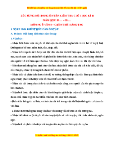 Đề cương ôn tập cuối kì 2 Ngữ văn 8 Chân trời sáng tạo