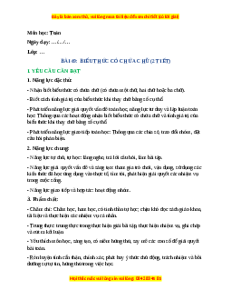 Giáo án Biểu thức có chứa chữ Toán lớp 4 Cánh diều
