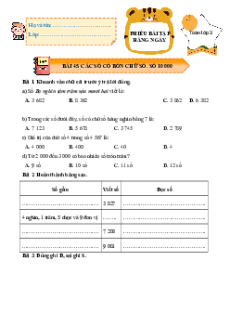 Bài tập hàng ngày Toán lớp 3 Kết nối tri thức Học kì 2
