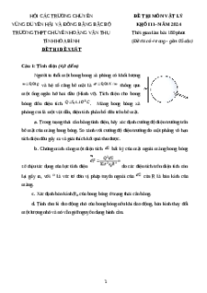 Đề thi HSG Vật Lí 11 Trường THPT Chuyên Hoàng Văn Thụ