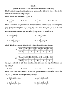 Bộ 29 Đề thi tốt nghiệp Toán 2025 (form mới)