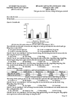 Đề thi thử tốt nghiệp Địa lí trường THPT Chu Văn An năm 2024