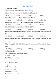 Bài tập cuối tuần Toán 5 Tuần 5 (có lời giải)