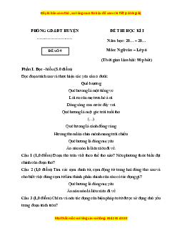 Đề thi cuối kì 1 Ngữ văn 6 Kết nối tri thức (đề 9)