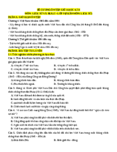 Đề cương ôn tập Giữa kì 2 Lịch sử 9 (dùng chung cả 3 sách)