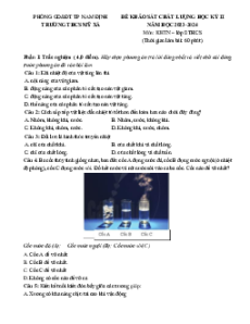 Đề thi cuối kì 2 KHTN (nối tiếp) 8 Kết nối tri thức trường THCS Mỹ Xá- Nam Định