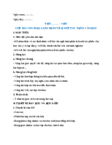 Giáo án Viết bài văn nghị luận phân tích một tác phẩm văn học Ngữ Văn 9 Chân trời sáng tạo