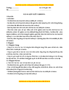 Giáo án Hợp chất carbonyl Hóa học 11 Chân trời sáng tạo