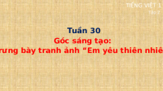 Giáo án Powerpoint Góc sáng tạo: Trưng bày tranh ảnh "Em yêu thiên nhiên" Tiếng việt lớp 1 Cánh diều