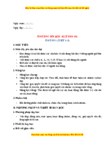 Giáo án Ôn tập cuối học kì 1 Tiếng Việt 2 Chân trời sáng tạo