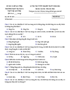 Đề thi thử tốt nghiệp Địa lí trường TH - THCS - THPT ĐH Hà Tĩnh lần 1 năm 2024
