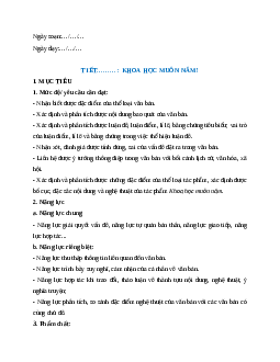 Giáo án Khoa học muôn năm Ngữ Văn 9 Cánh diều