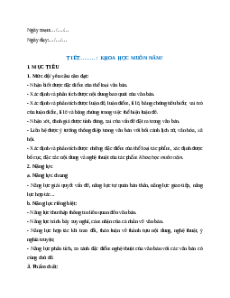 Giáo án Khoa học muôn năm Ngữ Văn 9 Cánh diều