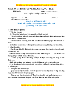Giáo án Bài 15 Mĩ thuật 8 Chân trời sáng tạo (Phiên bản 2): Mĩ thuật tạo hình – ngành đặc thù