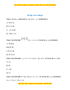 Trắc nghiệm tổng hợp Chương 6 Toán 7 Chân trời sáng tạo