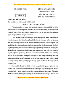 Đề thi giữa học kì 2 Ngữ Văn 10 Kết nối tri thức có đáp án (Đề 3)