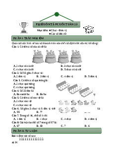 Bài tập cuối tuần Toán lớp 1 Tuần 23 Chân trời sáng tạo (có lời giải)