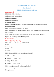 Đề cương Hóa học 11 Giữa kì 1 Kết nối tri thức (có lời giải)