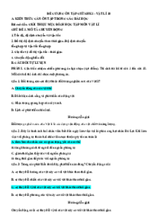 Đề cương ôn tập Giữa kì 1 Vật lí 10 Cánh diều