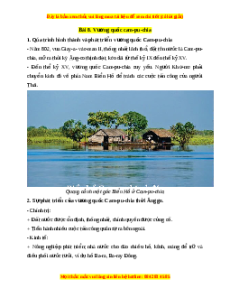 Lý thuyết Lịch sử 7 Kết nối tri thức Bài 8: Vương quốc Cam-pu-chia