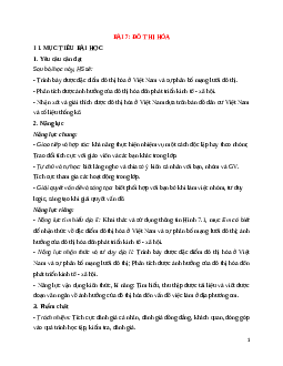 Giáo án Bài 7 Địa lí 12 Cánh diều (2024): Đô thị hoá