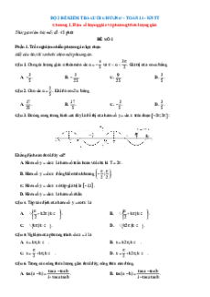 Bài tập ôn tập + Đề kiểm tra Toán 11 Kết nối tri thức theo chương