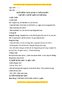 Giáo án Hoạt động thực hành và trải nghiệm. Chủ đề 2. Chỉ số khối cơ thể (BMI) Toán 6 Cánh diều