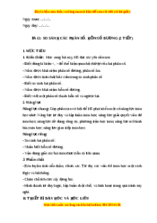 Giáo án So sánh các phân số. Hỗn số dương Toán 6 Cánh diều