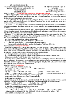 Đề thi HSG Hóa học 10 Trường THPT Chuyên Lương Văn Tụy - Ninh Bình