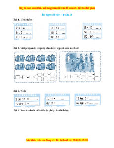 Bài tập cuối tuần Toán lớp 2 Tuần 21 Cánh diều (có lời giải)