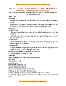 Giáo án Bài 7 Tin 11 Tin học ứng dụng Cánh diều: Thực hành một số tính năng hữu ích của máy tìm kiếm