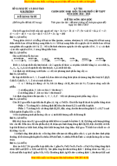 Đề HSG Hóa 12 Hải Phòng năm 2023 có đáp án