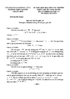 Đề thi HSG Toán 10 Trường THPT Chuyên Lê Quý Đông - Đà Nẵng