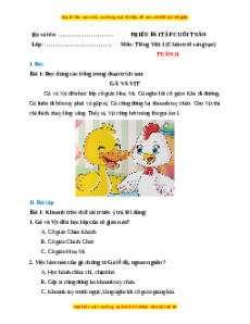 Bài tập cuối tuần Tiếng việt lớp 1 Tuần 21 Chân trời sáng tạo (có lời giải)