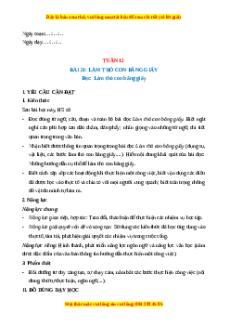 Giáo án Tuần 12 Tiếng Việt lớp 4 Kết nối tri thức