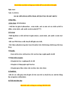 Giáo án Mội liên hệ giữa etilen, rượu etylic và axit axetic Hóa học 9