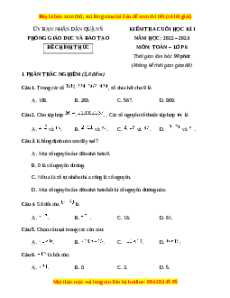 Đề thi cuối kì 1 Toán 6 Chân trời sáng tạo Phòng GD&ĐT Quận 5 - TP HCM