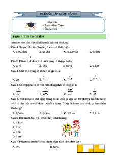 Bài tập cuối tuần Toán lớp 5 Cánh diều Tuần 18