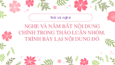 Giáo án Powerpoint Nghe và nắm bắt nội dung chính trong thảo luận nhóm, trình bày lại nội dung đó Ngữ văn 8 Chân trời sáng tạo