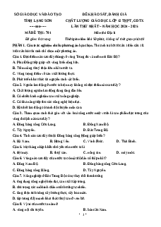 Đề thi thử tốt nghiệp 2025 Địa lí Sở Lạng Sơn