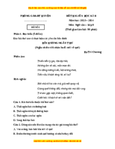 Đề thi giữa kì 2 Ngữ văn 8 Chân trời sáng tạo (Đề 2)