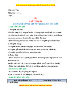 Giáo án Ôn tập về một số yếu tố thống kê và xác suất Toán lớp 4 Cánh diều