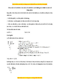 Lý thuyết Chia một số tự nhiên cho một số tự nhiên mà thương tìm được là một số thập phân Toán 5