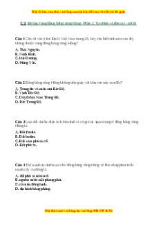 Trắc nghiệm Bài 20 Địa lí 9: Vùng Đồng bằng sông Hồng