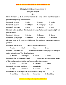 Đề thi giữa kì 1 Tiếng Anh 11 Ilearn smart (đề 2)