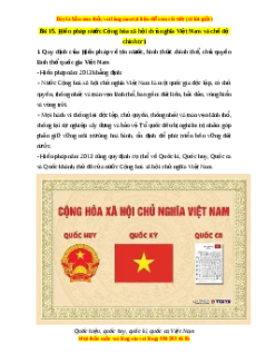 Lý thuyết Kinh tế pháp luật 10 Cánh diều Bài 15: Hiến pháp nước Cộng hòa xã hội chủ nghĩa Việt Nam về chế độ chính trị