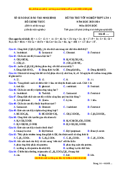Đề thi thử tốt nghiệp Hóa học Sở GDĐT Ninh Bình lần 1 năm 2024