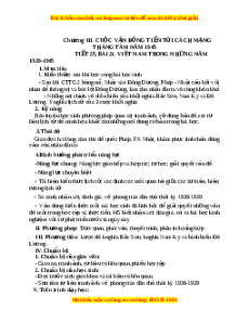 Giáo án Bài 21 Lịch sử 9: Việt Nam trong những năm 1939-1945